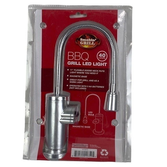 Smokin' Grill LED Light 11" Flexible Goose Neck Magnetic Base 40 Lumens NEW - Picture 2 of 6